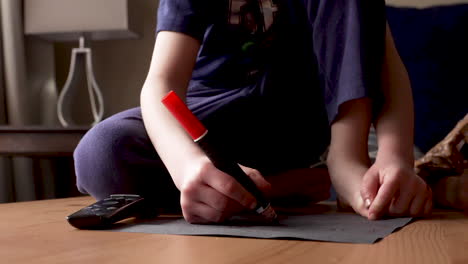 little boy drawing a picture