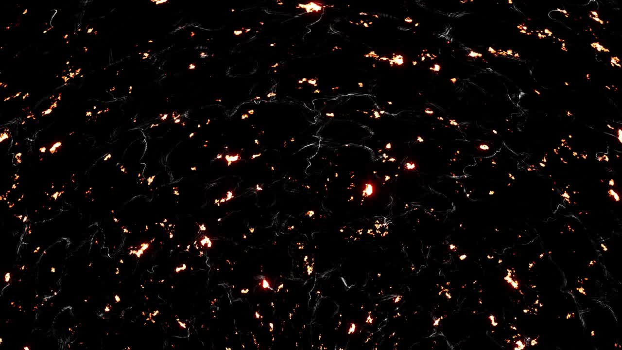 fuego brillante chispas de fuego y efecto de partículas de humo