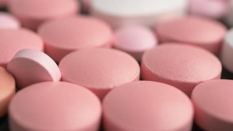 close-up view of various pills