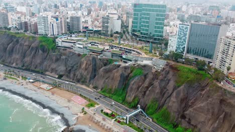 lima's miraflores charming scenic skyline drone panorama of the cosmopolitan capital of peru and south america