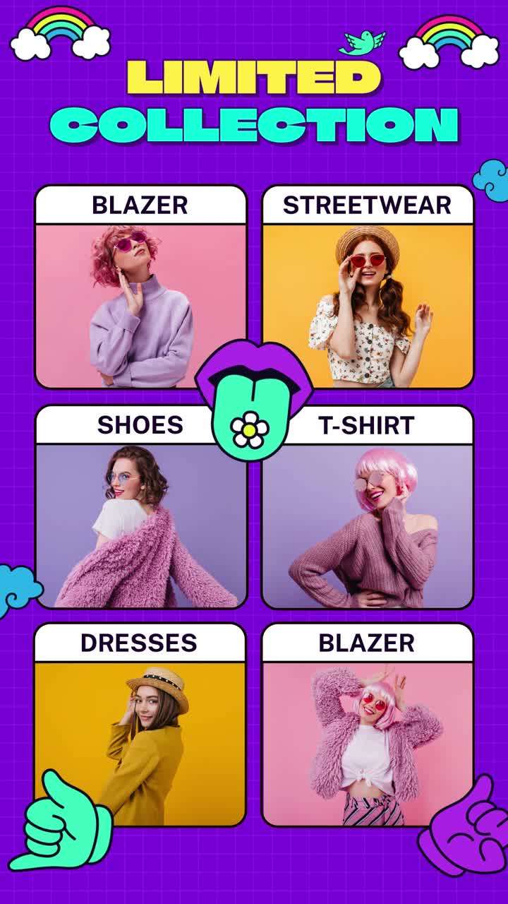 Animated Display of Trendy Women's Fashion Collection