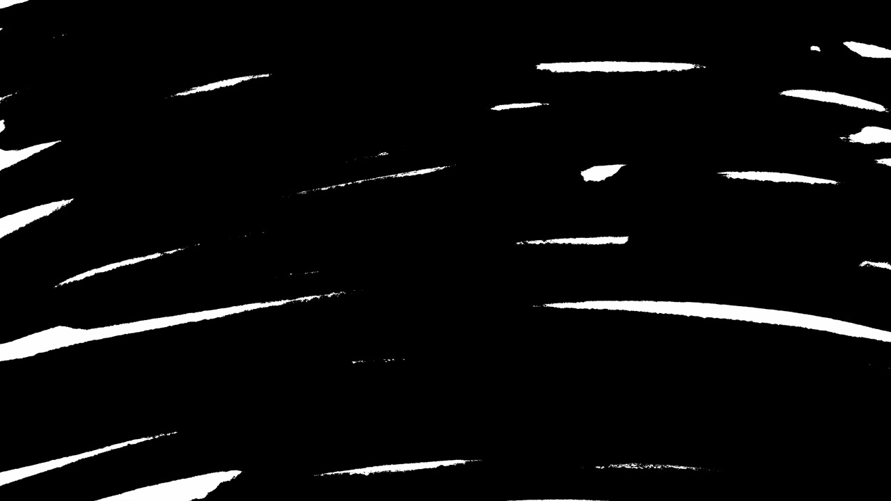 Animated Black Brush Stroke Wipe Transition on White Background