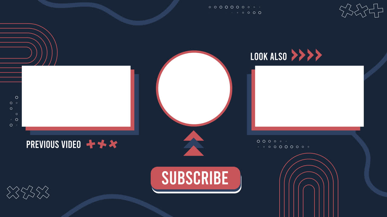 YouTube End Screen Outro Template with Subscribe Button and Video Placeholders