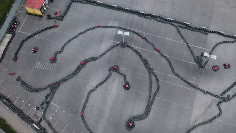 aerial view of a go-kart track