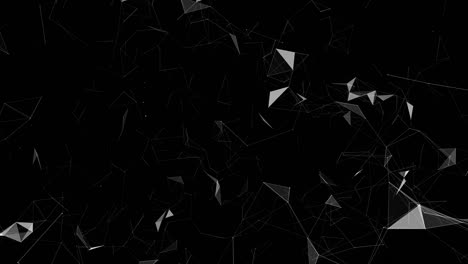 plexus black and white moving dots and lines geometrical shapes animation future digital technology big data digital communication technology network 4k