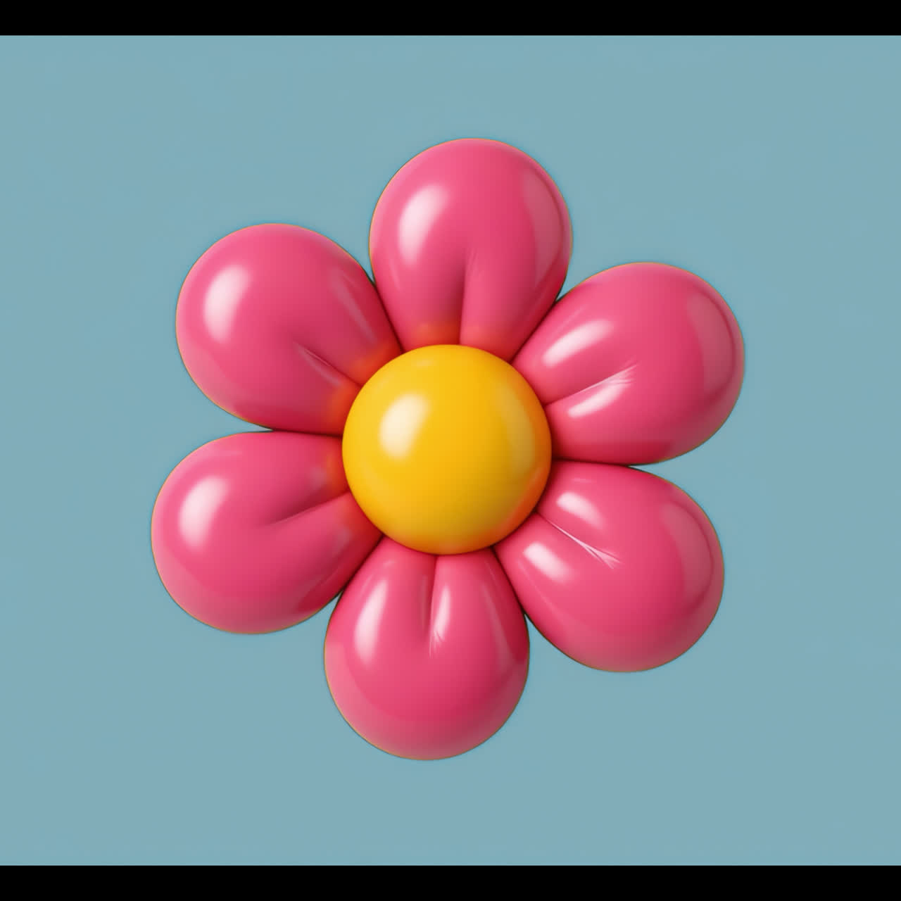 Colorful 3D flower design illustration animation isolated asset, transparent 4K video, alpha