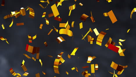 falling golden confetti animation over dark background, creating festive atmosphere