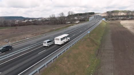 highway scenic view with vehicles