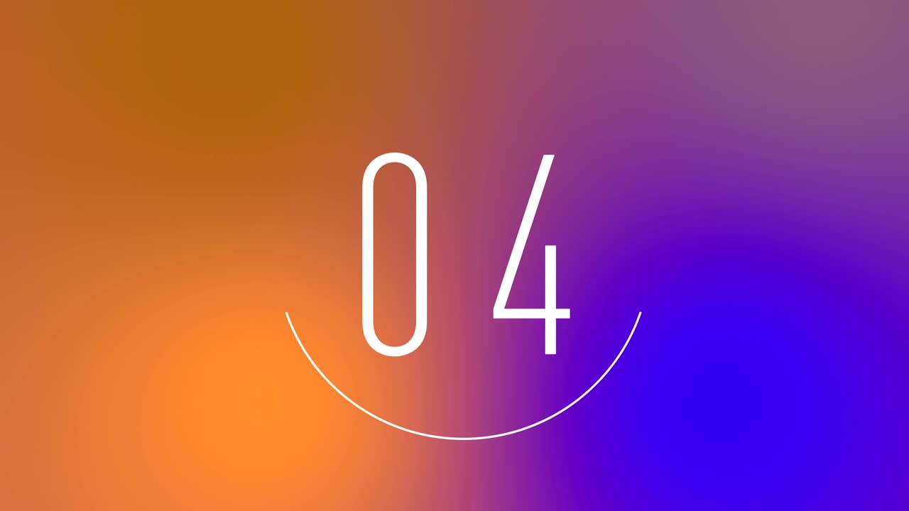 10 seconds Countdown with fancy background in gradient and bright colors. Modern countdown for video production