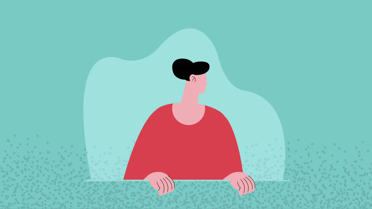 앉아있는 남자 프로필 캐릭터 애니메이션