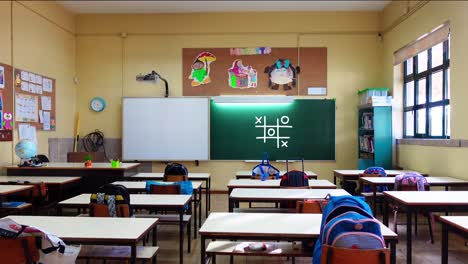 lezione di scienze in aula scolastica. concetto di educazione