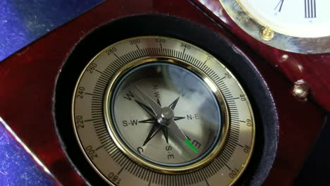 Dramatic closeup of a compass. Shot in 4K