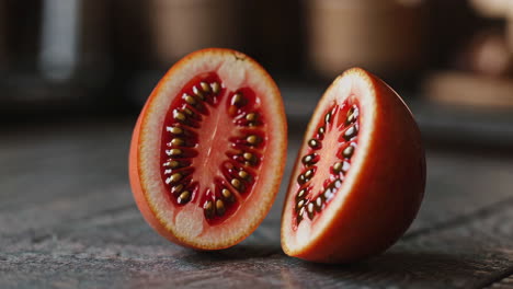 mitades de frutas de la pasión