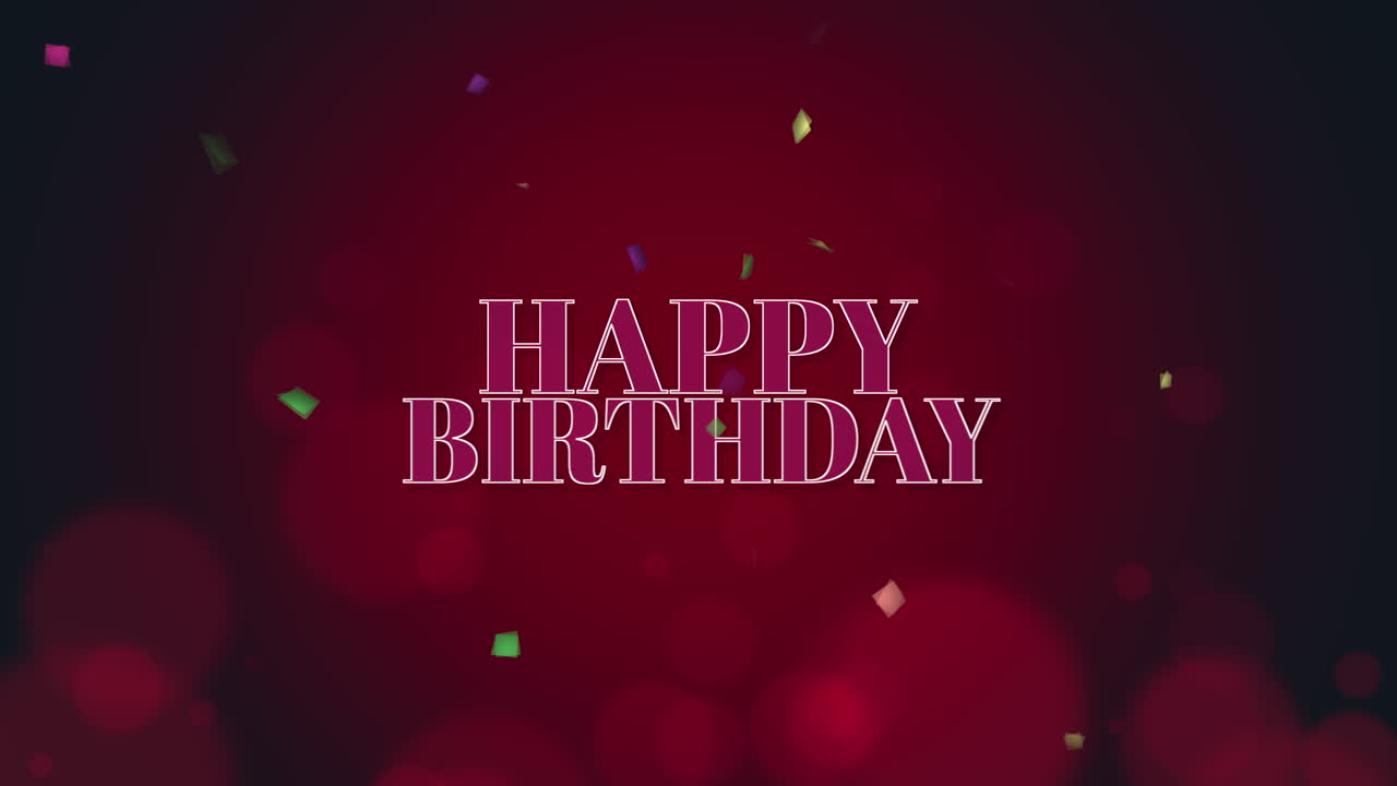 primer plano animado feliz cumpleaños texto sobre fondo de vacaciones 40