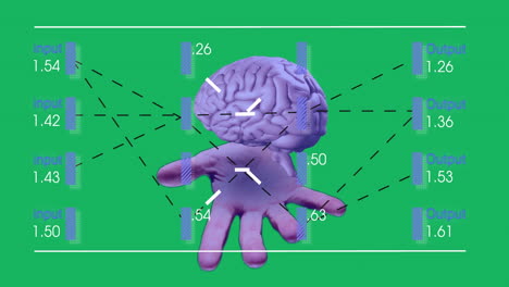 animación del procesamiento de datos sobre el cerebro