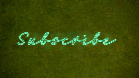 animation of neon subscribe text over textured background