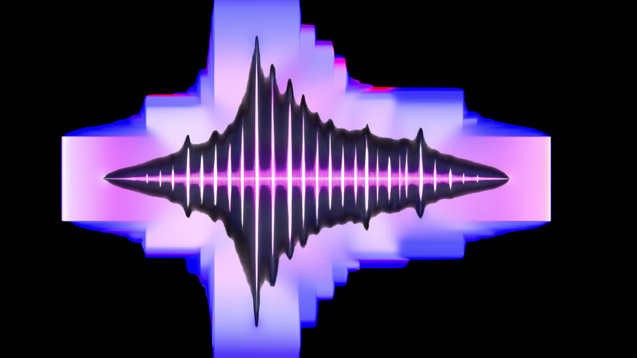 Pink audiowave animated overlay, transparent 4K video, alpha channel, ProRes 4444
