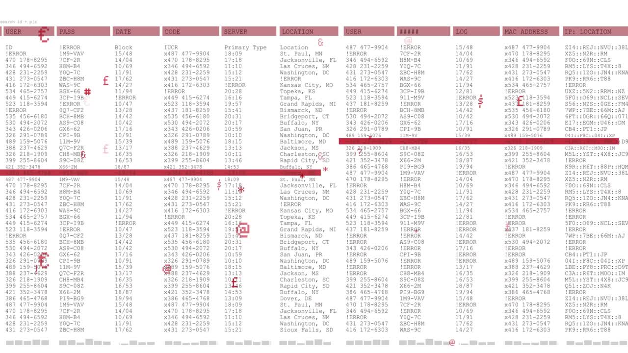 Animation of data processing on white background