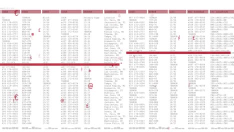 animation of data processing on white background