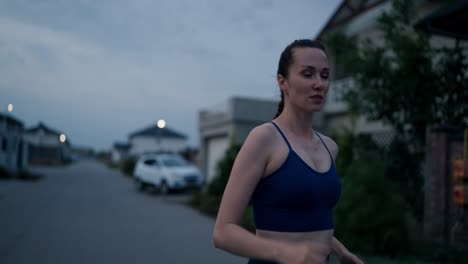 woman running in the evening