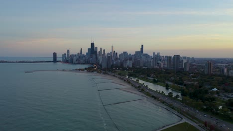 October-aerial-drone-footage-Chicago,-Illinois