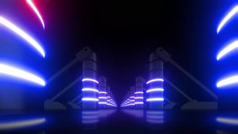 el túnel del ciberpunk de neón