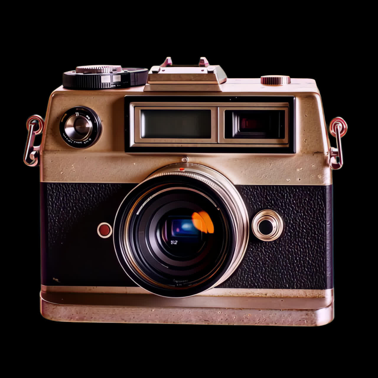 Vintage camera with retro style animation isolated asset, transparent 4K video, alpha channel