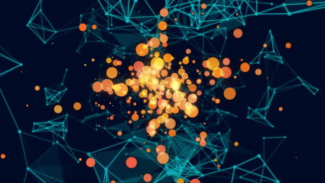 animation of orange spots of light over network of connections