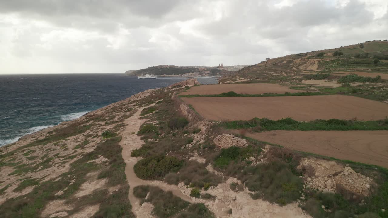 Advancing drone reveals colossal sea rock off Gozo's coast
