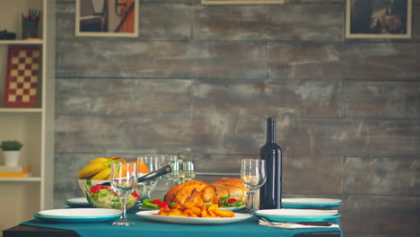 delicious baked chicken on the table