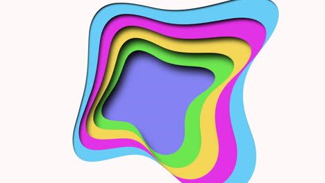 vibrant 3d rainbow object stacked layers of colorful shapes