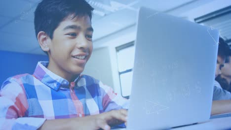 Animation of mathematical equations over schoolchildren using laptop