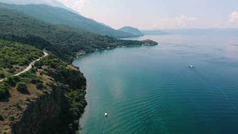 aerial shot of macedonia coast