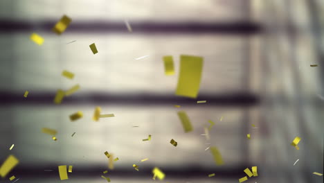animation von fallenden konfetti auf grauem hintergrund