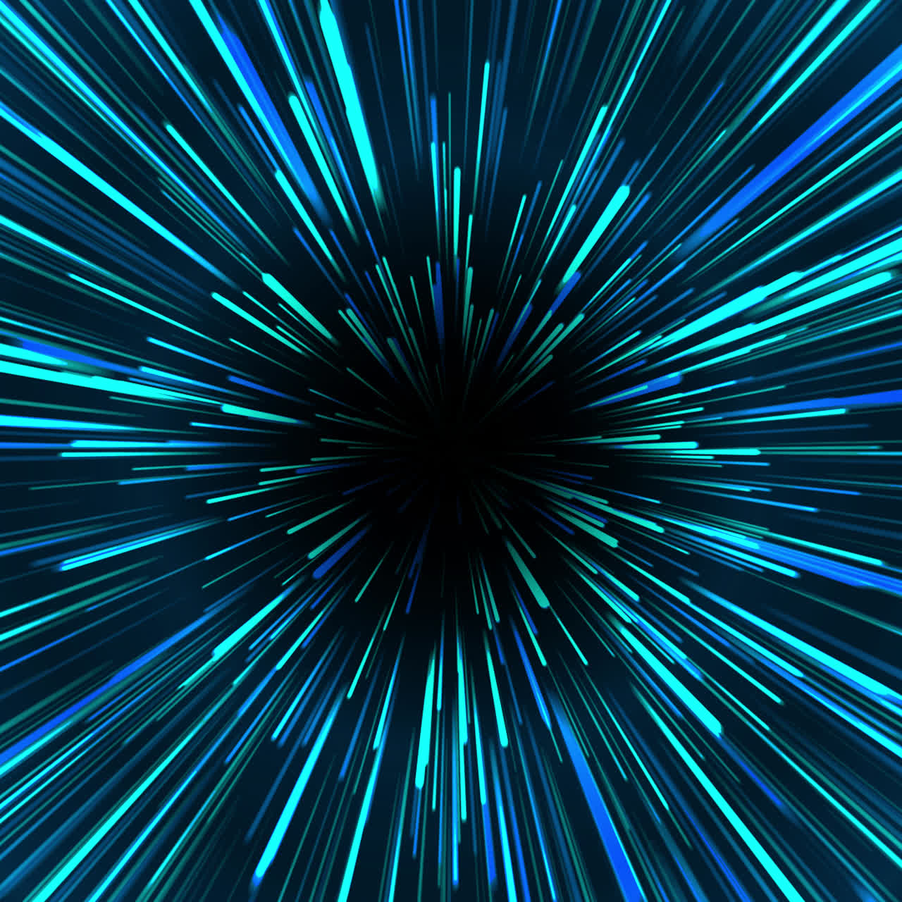 Abstract Blue and Green Light Streaks in Motion