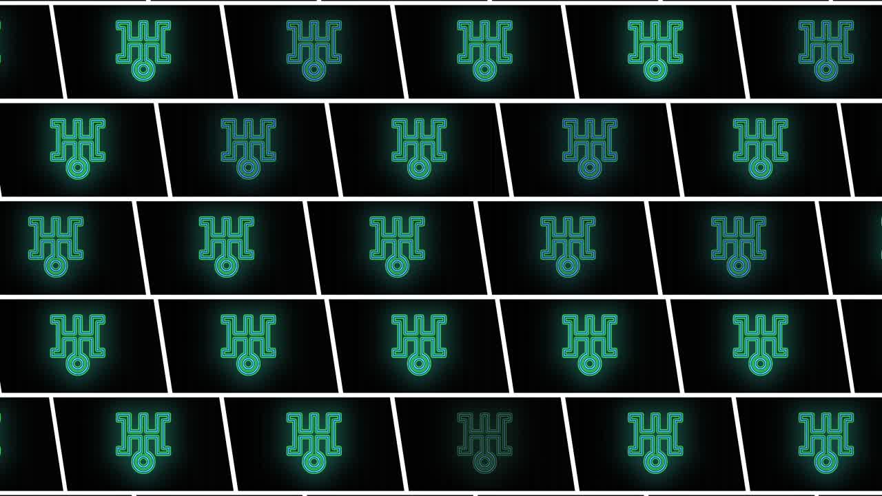 네온 일본 기호 패턴