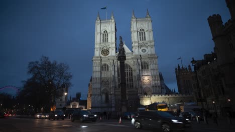 the westminster abbey in the evening