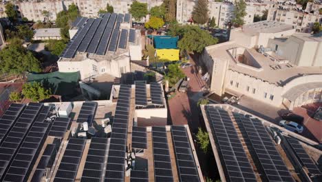 solar panel installation on city roofs