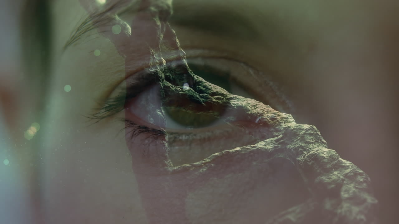 animación de cadenas de adn giratorias y procesamiento de datos sobre mujeres