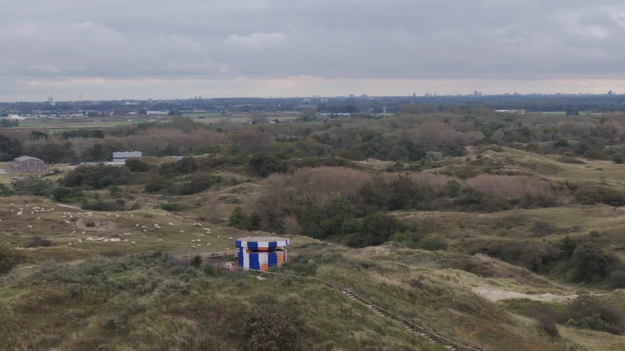 네덜란드의 모래 언덕과 군용 커