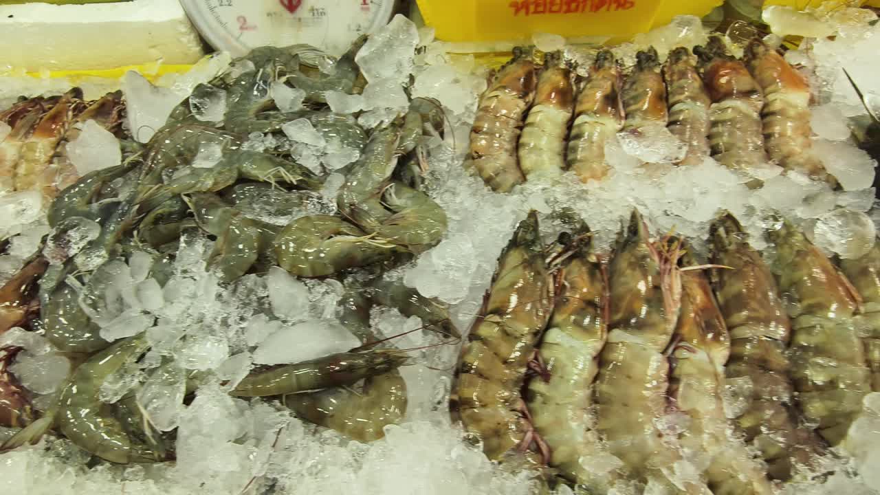 Fresh Shrimp on Display at Market