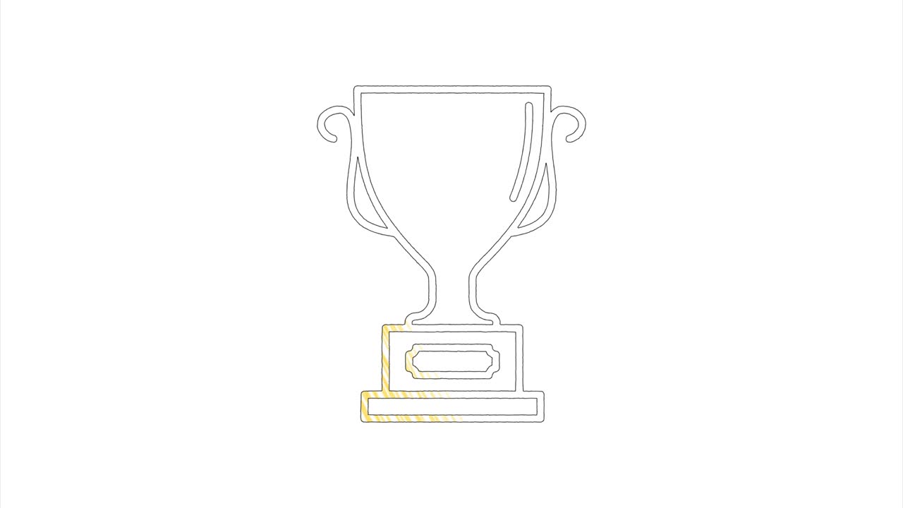Cup icon in hand draw style. Motion graphics