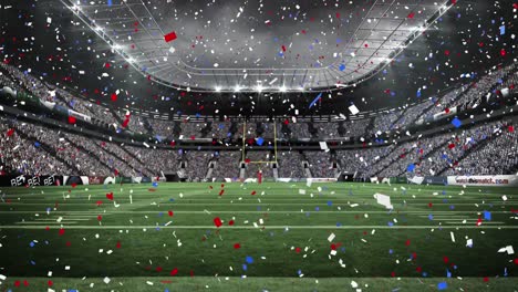 animation of falling confetti over rugby stadium