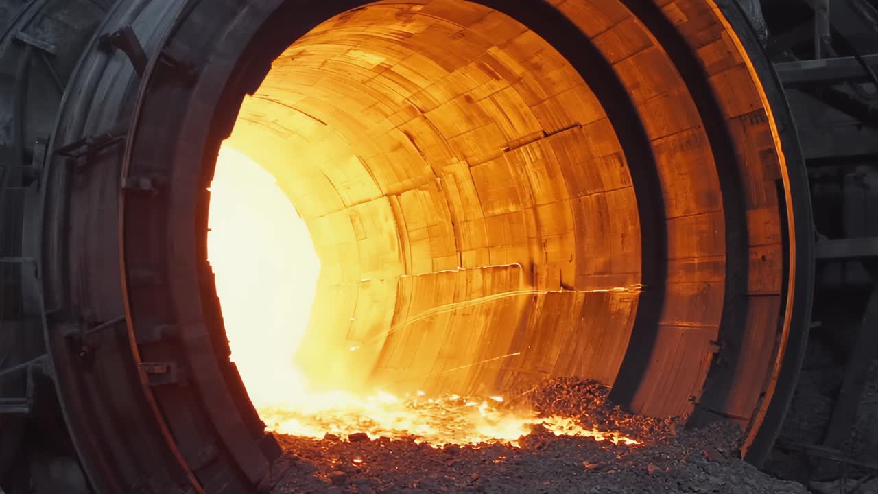Inside a high temperature kiln