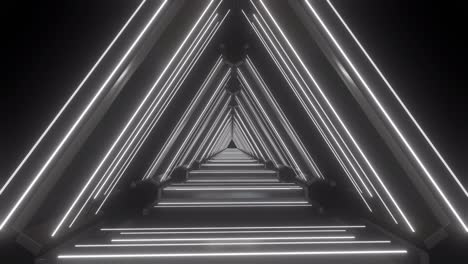 futuristic triangular neon tunnel