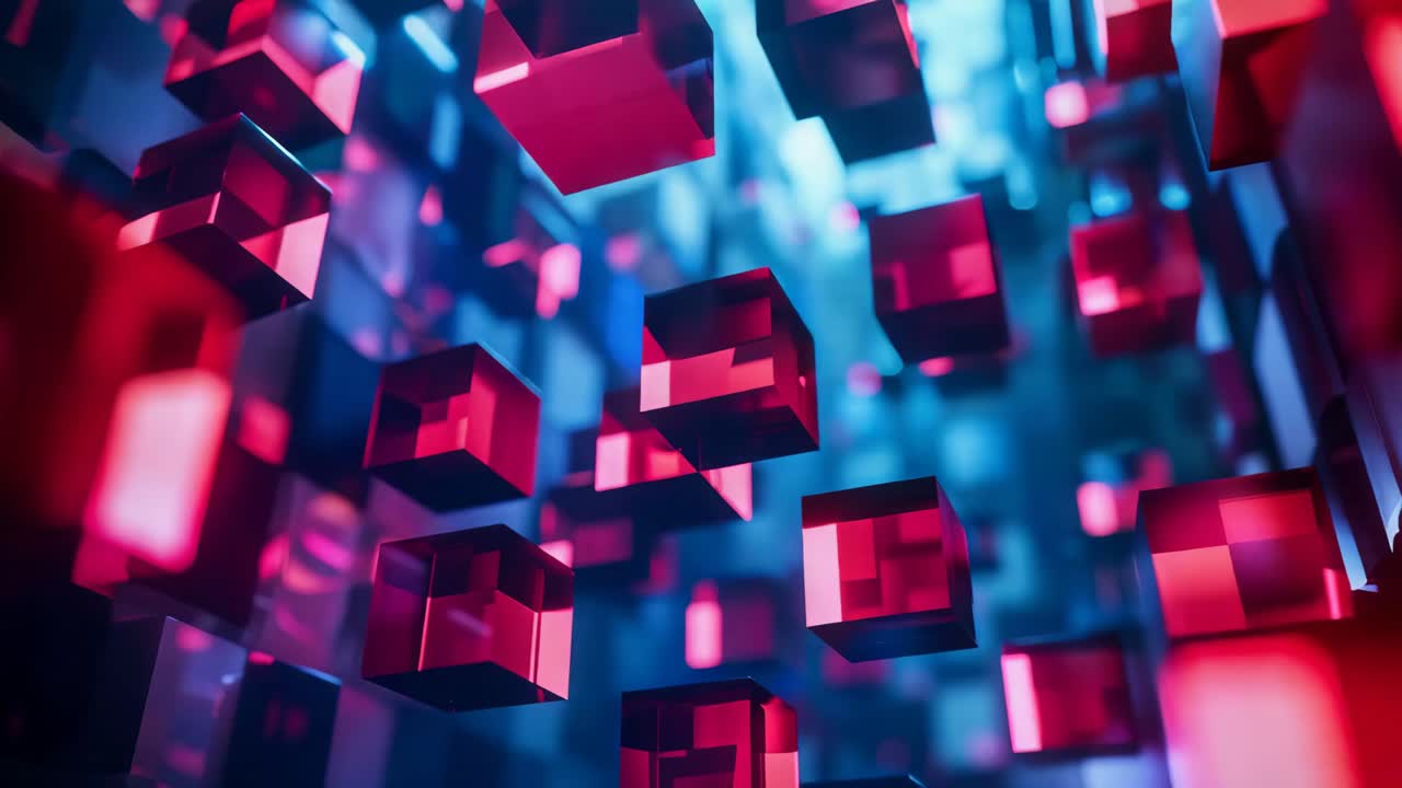 cubos de neón abstractos