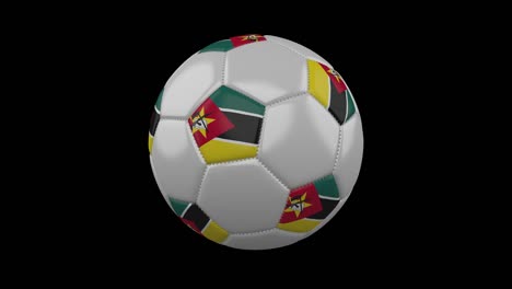 soccer ball with flag mozambique loop 4k with alpha
