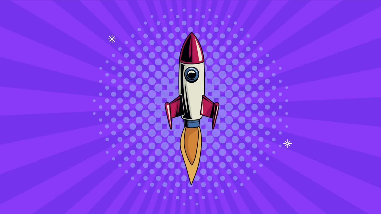 pop art style animation with rocket launcher