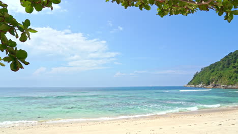 Untouched-tropical-coastline-Slow-motion-establishing-shot