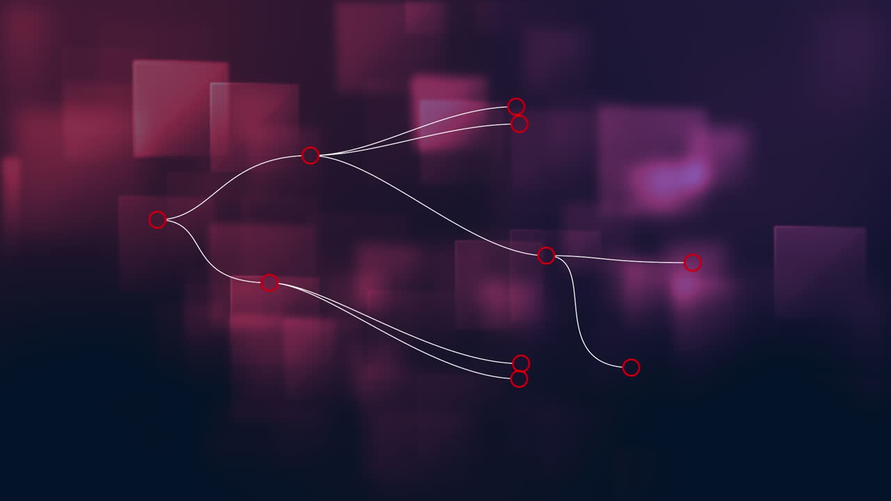 Animation of network of connections over dark background